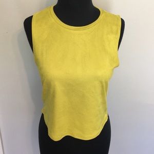 Zara Trafaluc Faux Suede Crop Top, S